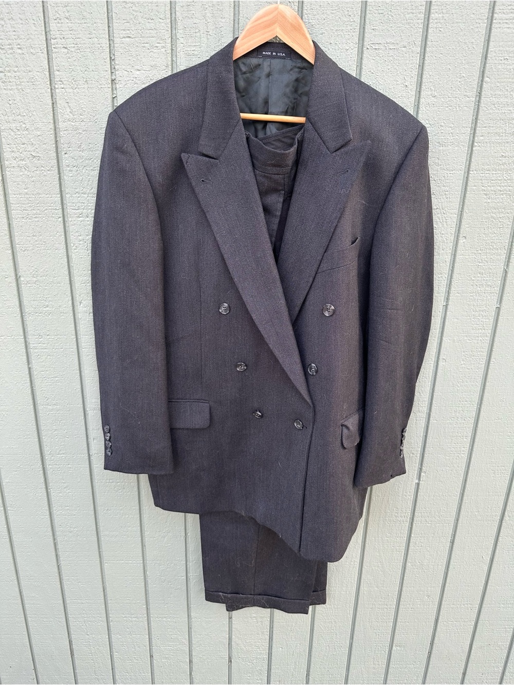 Joseph Abboud Double-Breasted Black Suit